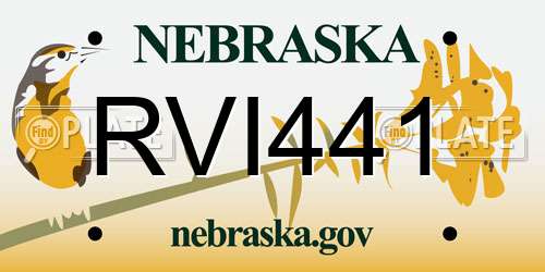 RVI441 Nebraska License Plate