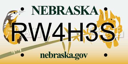 RW4H3S Nebraska License Plate