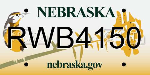 RWB4150 Nebraska License Plate