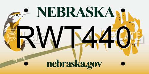 RWT440 Nebraska License Plate
