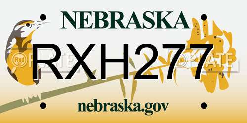 RXH277 Nebraska License Plate