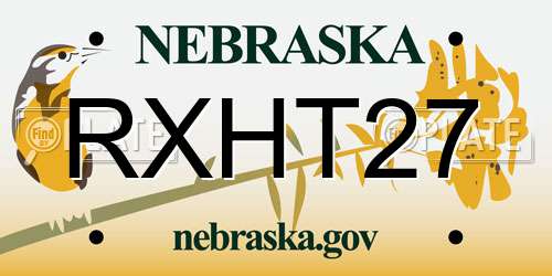 RXHT27 Nebraska License Plate