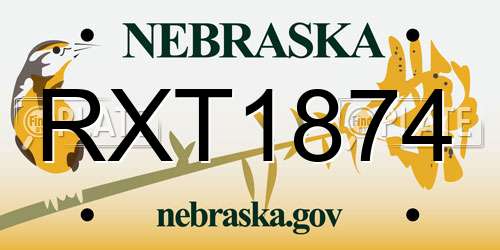 RXT1874 Nebraska License Plate