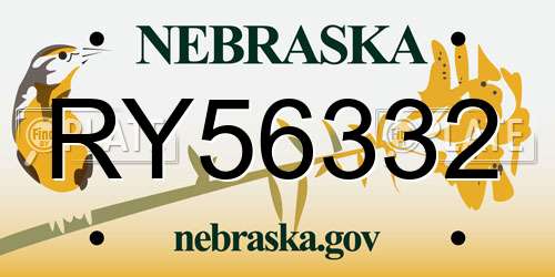 RY56332 Nebraska License Plate