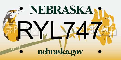 RYL747 Nebraska License Plate