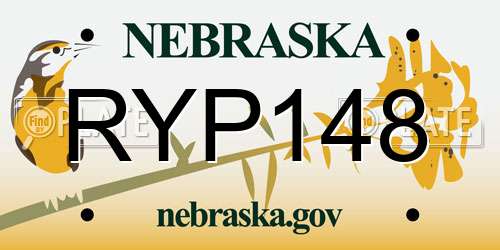 RYP148 Nebraska License Plate