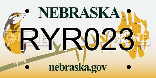 RYR023 Nebraska License Plate