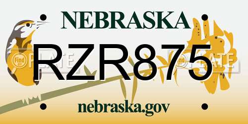 RZR875 Nebraska License Plate