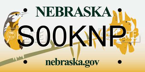 S00KNP Nebraska License Plate