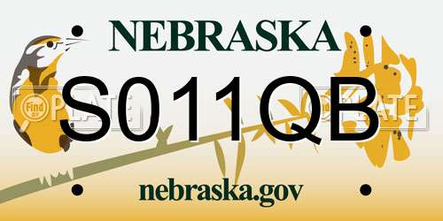 S011QB Nebraska License Plate