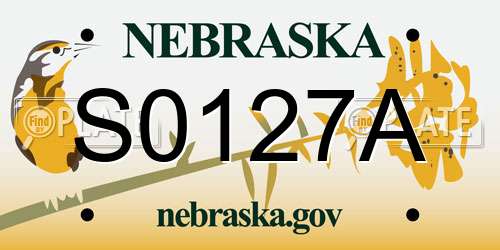 S0127A Nebraska License Plate