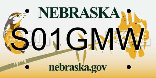 S01GMW Nebraska License Plate