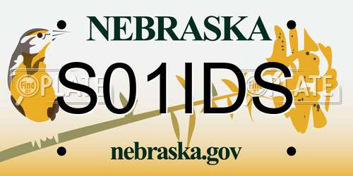 S01IDS Nebraska License Plate