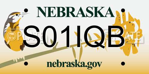 S01IQB Nebraska License Plate