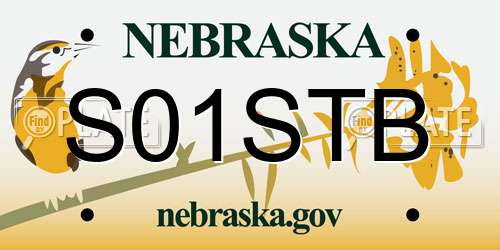 S01STB Nebraska License Plate