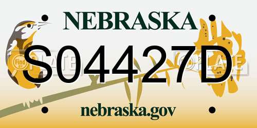 S04427D Nebraska License Plate