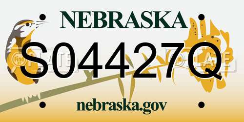 S04427Q Nebraska License Plate