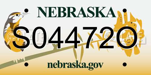 S04472O Nebraska License Plate