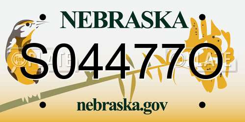 S04477O Nebraska License Plate
