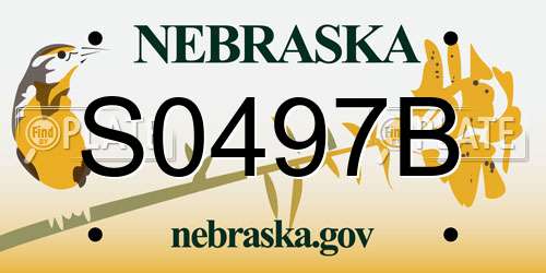 S0497B Nebraska License Plate