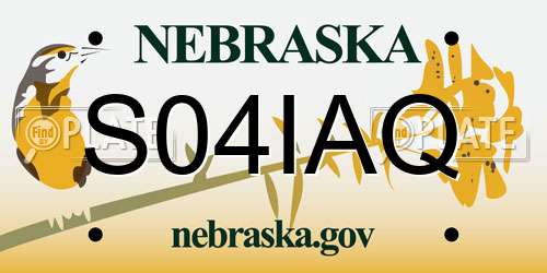 S04IAQ Nebraska License Plate