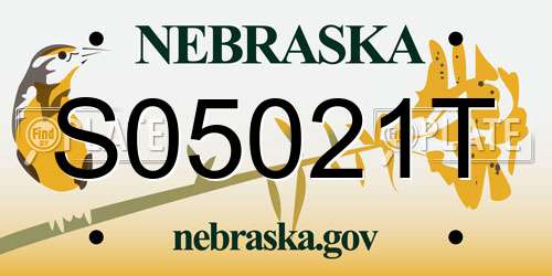 S05021T Nebraska License Plate