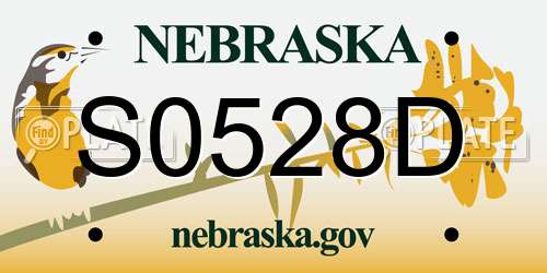 S0528D Nebraska License Plate