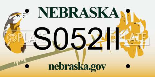 S052II Nebraska License Plate