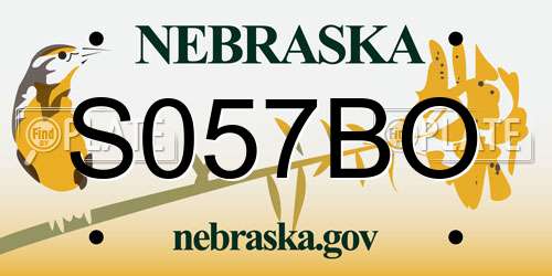 S057BO Nebraska License Plate
