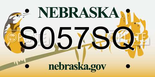 S057SQ Nebraska License Plate