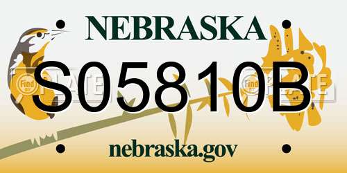 S05810B Nebraska License Plate