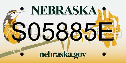 S05885E Nebraska License Plate