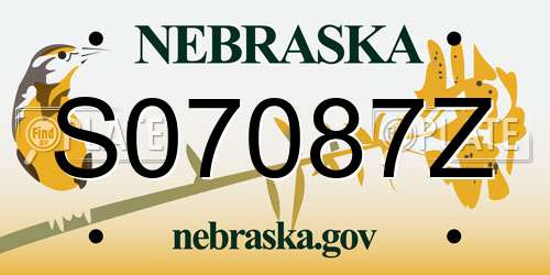 S07087Z Nebraska License Plate