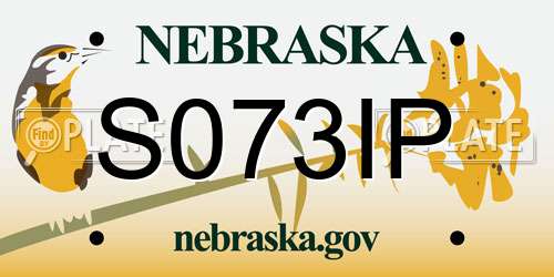 S073IP Nebraska License Plate