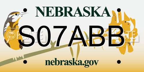 S07ABB Nebraska License Plate