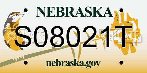 S08021T Nebraska License Plate