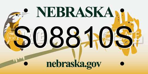 S08810S Nebraska License Plate