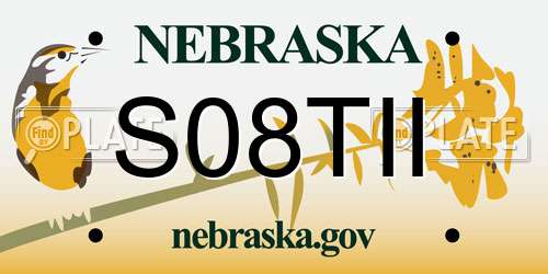 S08TII Nebraska License Plate