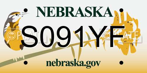 S091YF Nebraska License Plate