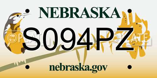 S094PZ Nebraska License Plate