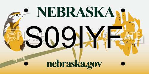 S09IYF Nebraska License Plate