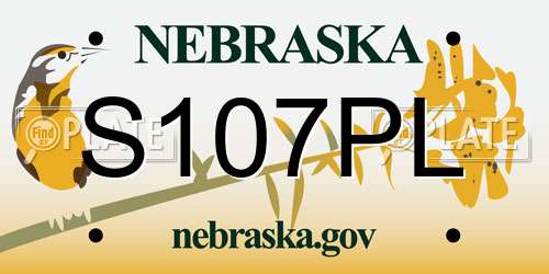 S107PL Nebraska License Plate