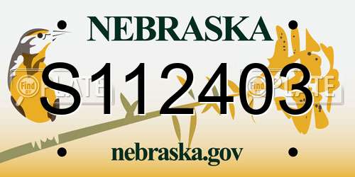 S112403 Nebraska License Plate