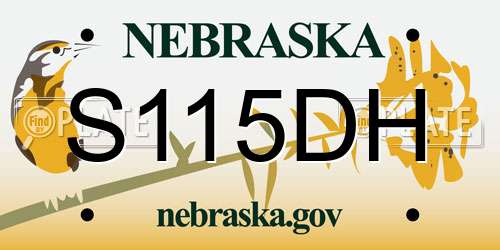 S115DH Nebraska License Plate