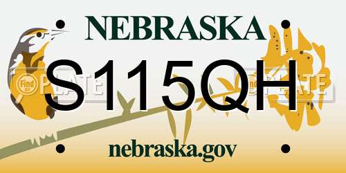 S115QH Nebraska License Plate