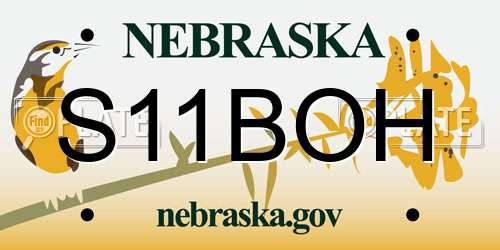 S11BOH Nebraska License Plate