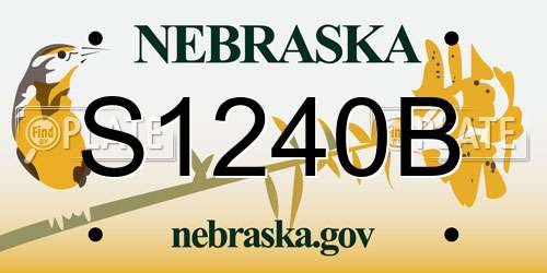 S1240B Nebraska License Plate