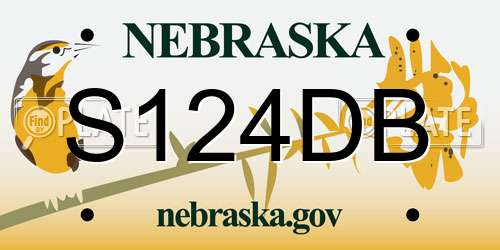 S124DB Nebraska License Plate
