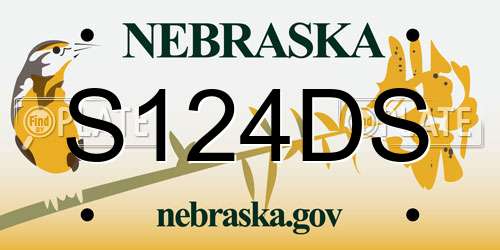 S124DS Nebraska License Plate