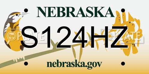 S124HZ Nebraska License Plate